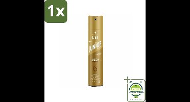 1 x Taft - Mega Strong 5 - Junior Haarspray - Extra sterke hold voor kids - 250 ml - Haarspray - Sterke Fixatie - Milde Haarspray - Vegan Haarspray - Haarspray Voor Kinderen