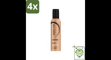 Syoss - Keratin - Haarmousse - Versterkt Haarvezels - 250 ml - Voordeelverpakking - 4 stuks - Haar mousse - Styling mousse