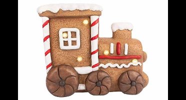 Kersttrein Cookie Led Excl 3xaaa Batt B Ruin 38x19xh30cm Keramiek
