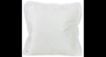 Cosy @ Home Kussen Fur Piping Wit 45x45xh10cm Polyes