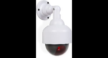 Dummy beveiligingscamera - wit dome design - knipperende rode LED - 360° draaibaar - realistisch - werkt op 2x AA batterijen - plafond- & wandmontage - indoor (IP20) [55293]