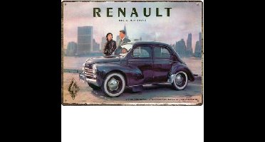 Renault 4CV Metalen Wandbord 30 x 40 cm.