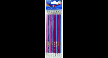 Stylex Potloden HB met gum pak a 8 stuks
