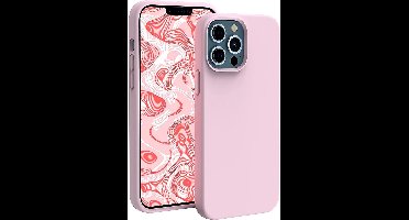 Hoesje Geschikt voor iPhone 13 Pro – Liquid siliconen backcover – Licht Roze