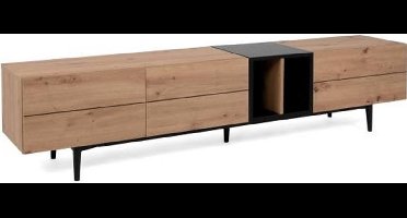 Tv-meubel Ted 195cm 3 Deuren - Eik/zwart