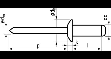 Masterfix blindklinknagel 4,0x6mm aluminium (Per 500 stuks)
