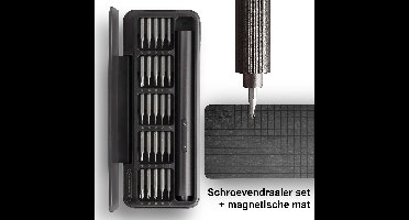 Hoto - Precisie Elektrische Schroevendraaier set + Magnetische Mat - Cadeau – 25 bits hoge kwaliteit - USB-C oplaadbaar – voor professioneel reparatie - zwart
