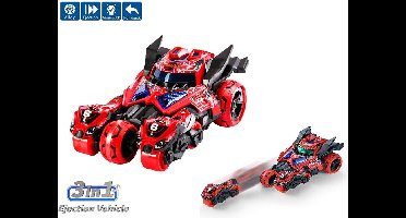 Die Cast Max catapult Car 3in1 - pull-back Metal Gear Rising- auto met 2 motors - licht en geluid - 1:32 Red