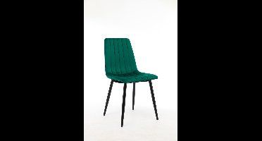 MaxxHome Eetkamerstoel - Eetkamerstoelen set van 2 - Velvet/Stoffen Stoel - Groen