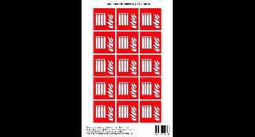 Pictogram sticker F008 - Vaste blusbatterij - 50x50mm - 15 stickers op 1 vel
