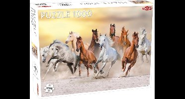 Tactic Wild Horses – Puzzel – 1000 stukjes – Galopperende Paarden in de Natuur – Dynamische Dierenfotografie – Hoogwaardige Scandinavische Kwaliteit
