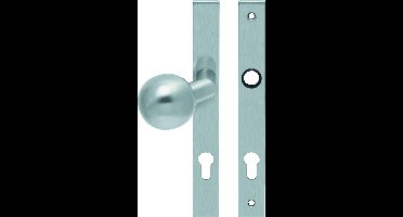 Knop/krukschild smal rechthoek LS rvs mat PC92
