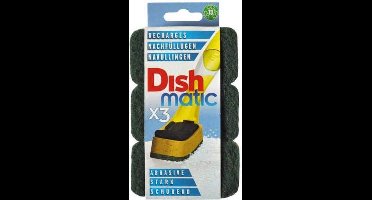 Dishmatic Schuursponsjes Navulling | 3 Stuks | Voor Afwasborstel Met Zeep Dispenser