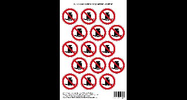 Pictogram sticker P012 - Geen zware last plaatsen - Ø 50mm - 15 stickers op 1 vel