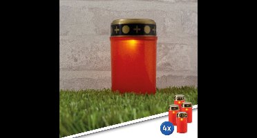 Solar tuinverlichting - Herdenkingslicht kaars 'Tribute' - Set van 4 - Priklamp - Buiten - Grafkaarsen - Grafdecoratie op zonne-energie