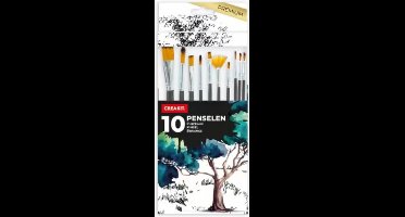 CREAKIT. Penselenset – 10 Stuks – Fine Detail – Penselen voor Schilderen – Kwasten voor Aquarel, Olieverf, Acrylverf, Waterverf en Schmink