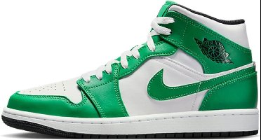 Air Jordan 1 Mid 'Lucky Green' - maat EU40.5 - DQ8426-301 - groen - wit - sneakers hoog