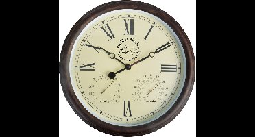 Wandklok met thermometer en luchtvochtigheidmeter voor buiten 38 cm