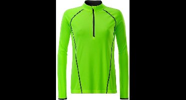 James and Nicholson Dames/dames Sport Top met lange mouwen (Helder groen/zwart)