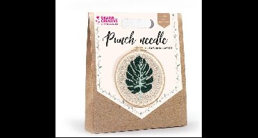 Monstera Blad Punch Naald Pakket | Punch Needle Pakket | Borduurring 20 cm