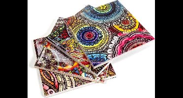 Mandala onderzetters keramiek set van 4 - 10x0.5 - Keramiek - S