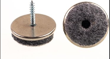 Verlofix Viltglijder Met Schroef Diameter 20mm Chroom 4stuks