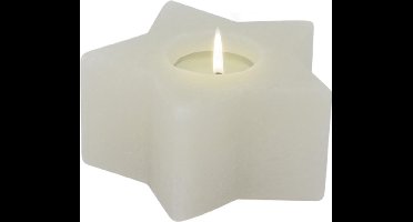 Himalaya Salt Dreams - Waxinelichthouder van zoutsteen - Ster - Wit
