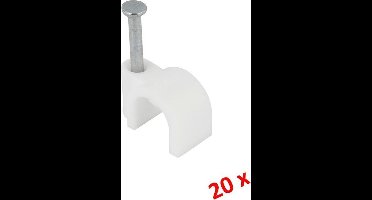EXIN kabelclips | 6 mm rond | wit | 20 STUKS