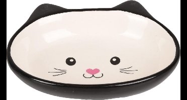 Flamingo - Kattenvoerbak Isa - Zwart/ Wit - 14 x 12.5 x 3.5 cm