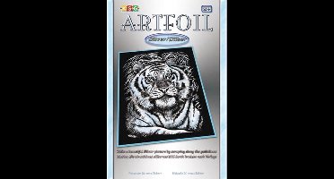 Sequin Art Krasfolie Tijger Wit - Kraspen tekening - 204x255mm