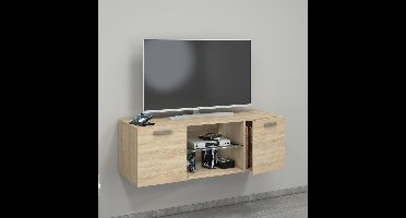 VCM mediawandmeubel, zwevend tv-meubel, groot tv-meubel, tv-bureau, tv-meubel voor 65 inch tv, zwevende tv-standaard, houten tv-standaard, hoog tv-meubel, tv-wandpaneel, tv-entertainmentmeubels voor de woonkamer