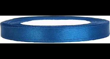 Satijn Lint, Donker Blauw (Marine), 6mm, rol 25 yard (22,85 meter)