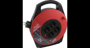 ETM  Kabelbox - 10m met 3 x 1.0 mm2 PVC Snoer - Zwart/Rood