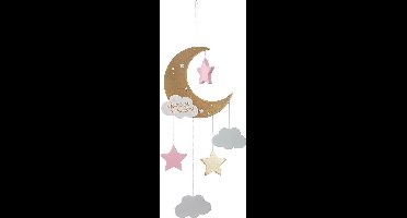 Kinderbed Mobiel Atmosphera Wolken Roze Hout MDF