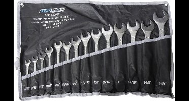 Steekringsleutel set - Inch maten - 14 delig - Ringsteeksleutel set - XP Tools