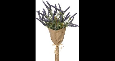 Everlands kunstbloemen boeket lavendel - paars - D15 x H39 cm