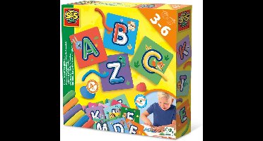 SES - Ik leer het alfabet kleien - leer het ABC met klei - 6 kleuren boetseerklei (6x20g) - glutenvrij - droogt niet uit