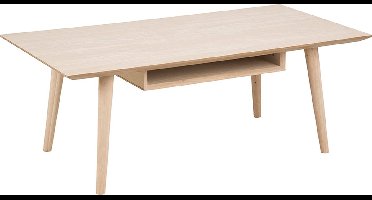 Cent salontafel met 1 plank eiken geloogd wit - 115x60x42 cm.