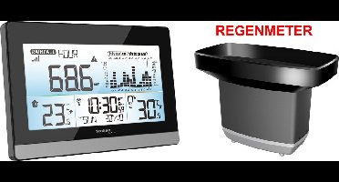 Technoline Weerstation WS 9016 Radiogestuurd Met regenmeter 180 x 110 x 38mm zwart/zilver