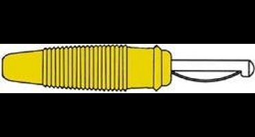 BANAANSTEKKER 4mm MET DWARSGAT EN SOLDEERAANSLUITING / GEEL (VQ 30) (HM1430D)