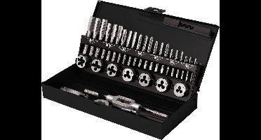 TOOLCRAFT TO-7015521 Schroefdraadsnijderset 32-delig Staal M3 x 0.50, M4 x 0.70, M5 x 0.80, M6 x 1, M8 x 1.25, M10 x 1.
