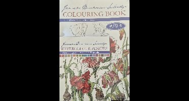 Kleurboek Janneke Brinkman bloemen 12 kleurplaten met 18 aquarel kleurpotloden voor volwassenen rood