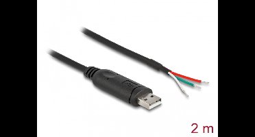 Delock Adapter Cable USB 2.0 Type-A to Serial RS-485 with 3 x open wire ends 2 m