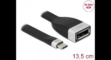 Delock FPC Flat Ribbon Cable USB Type-C™ to DisplayPort (DP Alt Mode) 4K 60 Hz 13.5 cm