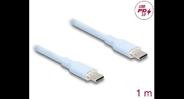Delock USB 2.0 Cable USB Type-C™ male to male PD 3.0 60 W 1 m blue Silicone