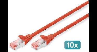 CAT6 sFTP kabel 1 meter Rood - 10 stuks