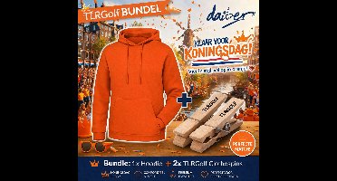 Daiber Oranje Hoodie Heren - Oranje Trui met Capuchon - Koningsdag Kleding - (Oranje) - Maat S - Inclusief 2 TLRGolf Wasknijpers