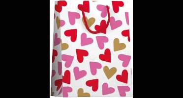 Papieren cadeau tas M Hearts
