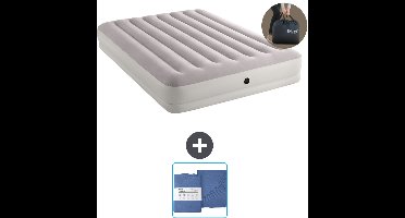 Intex Luchtbed - 2-Persoons - 152 x 203 x 30 cm - Grijs - Inclusief pomp en Hoeslaken