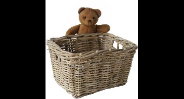 Van der Leeden Opbergmand - bruin - 34 x 24 x 20 cm - rotan - gevlochten riet - mand - opbergen